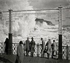Gale-on-Hastings-Seafront-from-the-Pier-24th-October-1937